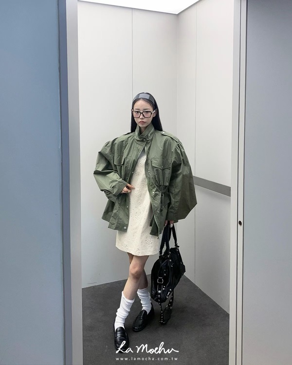 縮腰防風軍裝外套